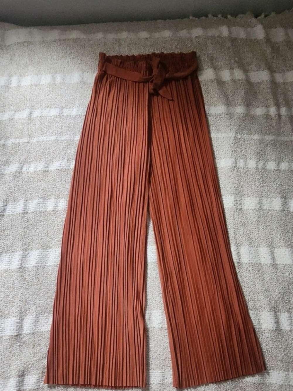 & Other Stories Pleated Wide-Leg Pants in Rust Orange